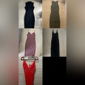 Bebe aritzia boohoo Midi dress BUNDLE- all 5